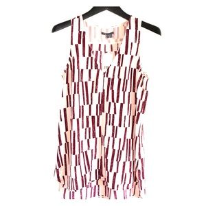 VINCE Graphic Print Silk Tank